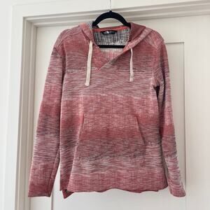 THE NORTH FACE Wells Cove Knit Pullover Hoodie Sweatshirt Heather Red Women's S